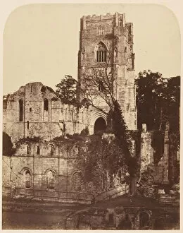 Cistercian Collection: Fountains Abbey. The Church and Chapter House, 1850s. Creator: Joseph Cundall