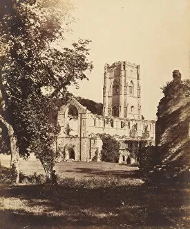 Cloister Gallery: Fountains Abbey. The Church, Cloister and Hospitium, 1850s. Creator: Joseph Cundall