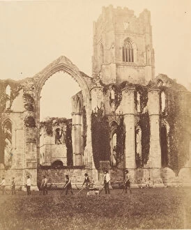 Cistercian Collection: Fountains Abbey. East Window and Tower, 1850s. Creator: Joseph Cundall