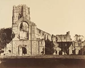Cistercian Collection: Fountains Abbey. General Western Front, 1850s. Creator: Joseph Cundall