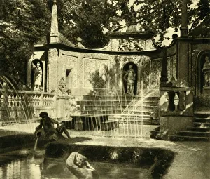 Trick Prints: Fountains, Hellbrunn Palace, Salzburg, Austria, c1935. Creator: Unknown