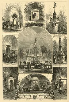 Fountains in Philadelphia, 1874. Creator: W. Roberts Fountains in Philadelphia, 1874. Creator: W. Roberts