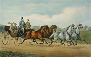 Currier And Ives Prints: Four-in-Hand, 1861. 1861. Creators: Nathaniel Currier, James Merritt Ives