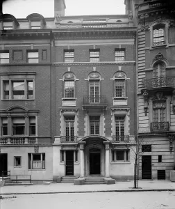 William H Prints: Four-story townhouse with curved pediment