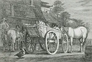 Goose Prints: The Four-Wheeled Cart, 1643 . Creator: Gerrit Claesz Bleker