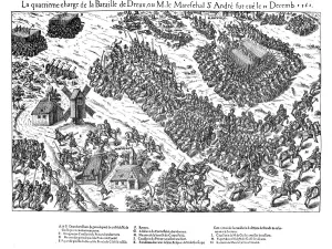 Fourth charge at the Battle of Dreux, French Religious Wars, 19 December 1562 (1570). Artist: Jacques Tortorel Fourth charge at the Battle of Dreux, French Religious Wars, 19 December 1562 (1570). Artist: Jacques Tortorel