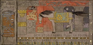 Chained Prints: The fourth Hall, probably 1902-1904. Creator: Gerhard Munthe