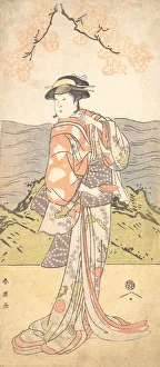 The Fourth Iwai Hanshiro as a Woman Standing Beneath a Cherry Tree, ca