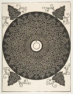 Knot Design Prints: The Fourth Knot. Interlaced Roundel with a Round Medallion in its Center, 1521 before
