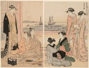 Oban Diptych Prints: The Fourth Month, from the series Twelve Months in the South (Minami juni ko)