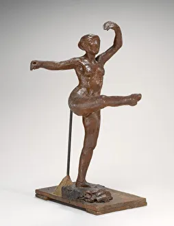 Cork Prints: Fourth Position Front, on the Left Leg, c. 1885 / 1890. Creator: Edgar Degas