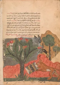 Arabia Prints: The Fox and the Drum, Folio from a Kalila wa Dimna, 18th century. Creator: Unknown