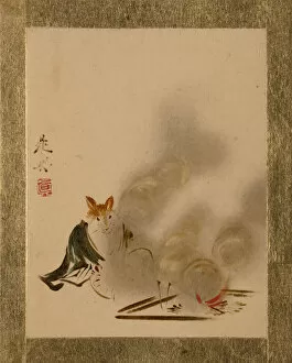 Lacquer On Paper Gallery: Fox by Mystic Fire. Creator: Shibata Zeshin