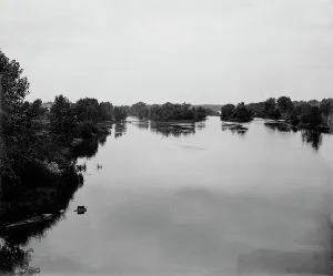 Fox River Prints: Fox River looking down from Batavia, between 1880 and 1899. Creator: Unknown