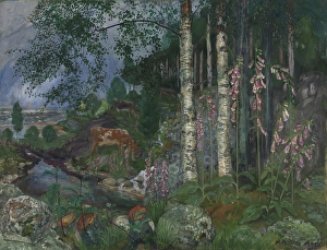 1909 Prints: Foxgloves, 1909. Creator: Nikolai Johannes Astrup