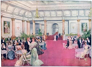 Images Dated 3rd January 2008: The foyer at the Savoy Restaurant, London, 1905. Artist: Max Cowper