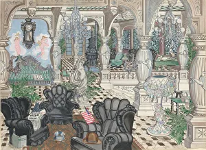 Harnly Perkins Prints: Foyers Mens Club, 1880-1910, c. 1946. Creator: Perkins Harnly
