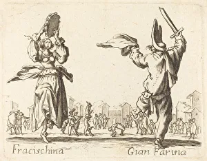 Commedia Dellarte Gallery: Fracischina and Gian Farina. Creator: Unknown