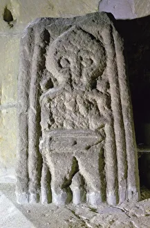 Fragment of an Anglo-Scandinavian cross-shaft showing a warrior, c.10th century Fragment of an Anglo-Scandinavian cross-shaft showing a warrior, c.10th century