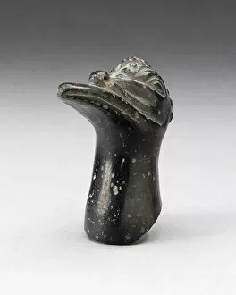Chimu Gallery: Fragment from a Blackware Vessel in the Form of a Crested Bird Head, A.D. 1000 / 1400