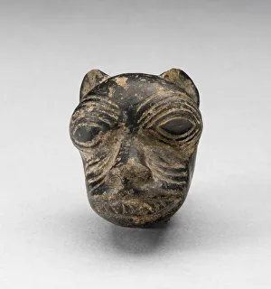 Blackware Prints: Fragment from a Blackware Vessel in the Form of a Puma Head, A. D. 1000 / 1400