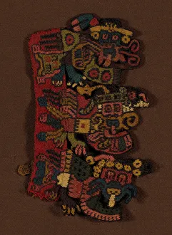 Nazca Prints: Fragment (Border), Peru, 100 B. C. / A. D. 200. Creator: Unknown