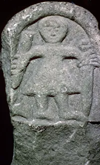 Fragment of a cross depicting a Viking Warrior, Weston Church, North Yorkshire