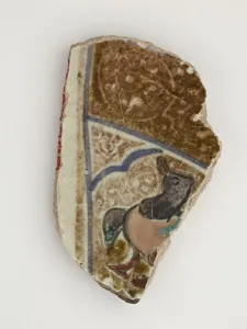 Fragment decorated with a duck, Saljuq period, early 13th century. Creator: Unknown Fragment decorated with a duck, Saljuq period, early 13th century. Creator: Unknown
