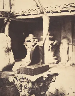 Cherchell Gallery: Fragment of an Egyptian Statue in the Museum at Cherchell, Algeria, 1856