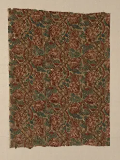Floral Print Prints: Fragment, England, 19th century. Creator: Unknown
