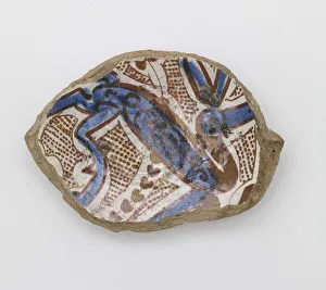 Raqqa Ware Prints: Fragment of the foot of a bowl, early 13th century. Creator: Unknown
