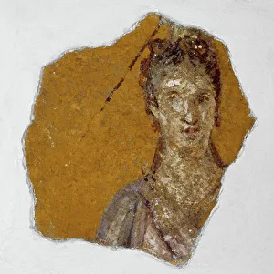 Fragments Object Portions Prints: Fragment of a Fresco with a Female Bust, 1st century A.D.. Creator: Unknown