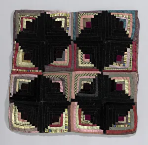 Pieced Prints: Fragment (from a Bedcover), United States, 1875/1900. Creator: Unknown