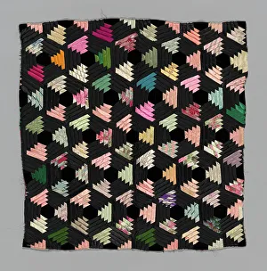 Bedclothes Prints: Fragment (from a Bedcover), United States, 1880s. Creator: Unknown