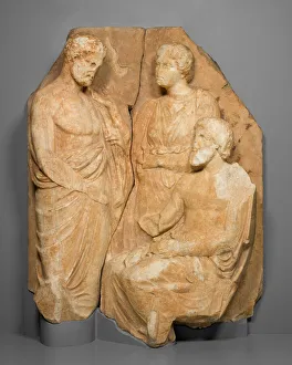 Fragment of a Funerary Naiskos (Monument in the Shape of a Temple), about 330 BCE Fragment of a Funerary Naiskos (Monument in the Shape of a Temple), about 330 BCE