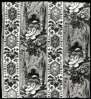 Roller Printed Prints: Fragment (Furnishing Fabric), England, 1830 / 40. Creator: Unknown