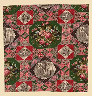 Hk Phiz Browne Prints: Fragment (Furnishing Fabric), England, After 1874. Creator: Unknown