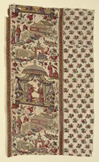 Chinoiserie Prints: Fragment (Furnishing Fabric), England, c. 1806. Creator: Bannister Hall Print Works