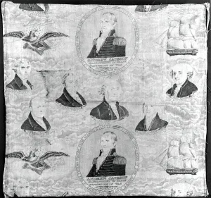General Jackson Prints: Fragment (Furnishing Fabric), England or United States, c. 1837. Creator: Unknown