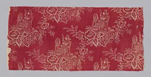 Yarn Prints: Fragment (Furnishing Fabric), France, c. 1800. Creator: Unknown