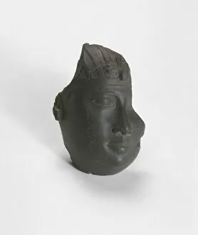 30th Dynasty Gallery: Fragment of a Head from a Statue of a King, Egypt, Late Period, Dynasty 30 (380-343 BCE)
