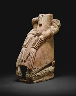 Malian Prints: Fragment of a Kneeling Figure, Mali, 11th-14th century. Creator: Unknown