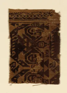 Edged With Cotton Plain Weave Prints: Fragment, Peru, 500 CE-800 CE. Creator: Unknown