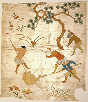 Japanese Era Prints: Fragment of Picture, Early Edo (1600-1688). Creator: Unknown