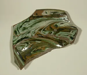 Cypro Prints: Fragment of a Plate, 16th-17th century. Creator: Unknown
