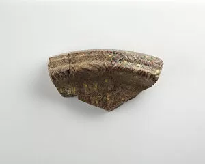 Fragment of a plate with a heavy moulded rim, 1st century. Creator: Unknown