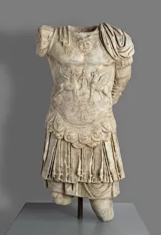 Fragment of a Portrait Statue of a Man, Perhaps a Roman Emperor