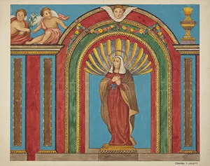 Fragment of Reredos, c. 1940. Creator: Edward Jewett