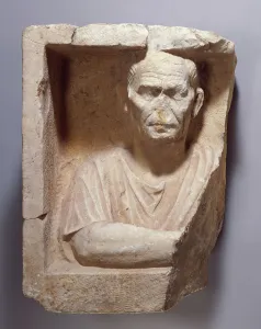Italian Marble Prints: Fragment of a Roman Funerary Relief, late 1st century B.C. Creator: Unknown