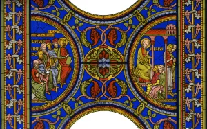 Fragment of a stained glass window in Canterbury Cathedral, Canterbury, Kent, 1849. Artist: Hauger